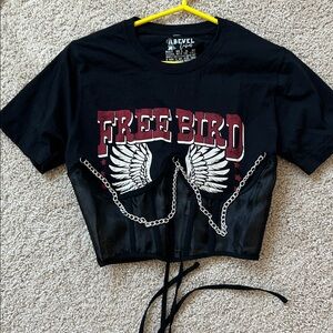 Bevel corset mixed cropped tee. XS-S